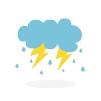 Cloud with rain drop and thunder  icons  element set by hand drawn. Rainy cartoon icons. vector