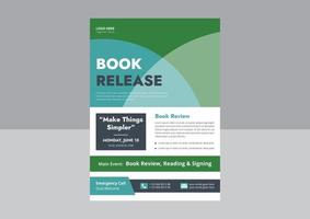 Book Launch Flyer Templates. Book Release and publishing flyer design template. New book launch announcement poster leaflet template. cover, flyer design. vector