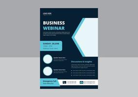 Business Webinar Flyer Template. Online webinar flyer leaflet design. Webinar Conference flyer poster design. vector