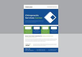 Chiropractic flyer template, Chiropractic and Rehabilitation service poster, Chiropractic services clinic flyer design. vector