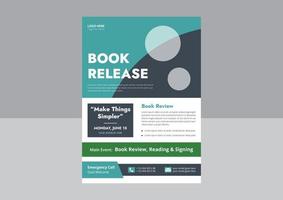 Book Launch Flyer Templates. Book Release and publishing flyer design template. New book launch announcement poster leaflet template. cover, flyer design. vector