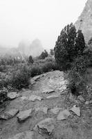 Black and white rocky landscape photo