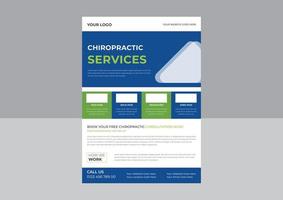 Chiropractic flyer template, Chiropractic and Rehabilitation service poster, Chiropractic services clinic flyer design. vector