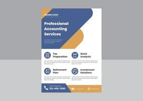 plantilla de diseño de póster de volante de negocios y finanzas. diseño de folletos de carteles de servicios comerciales y contables. diseño de volante de soluciones empresariales. vector