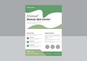 natural cosmetic flyer design template, botanic flyer design, natural beauty product promotion flyer design template. a4 template, brochure design, cover, flyer, poster, print-ready vector