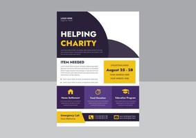 Disaster Relief flyer design template. Hurricane Disaster Relief flyer. Charity relief poster leaflet design. Cover, flyer design. vector