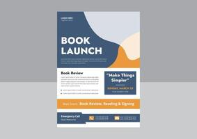 Book Launch Flyer Templates. Book Release and publishing flyer design template. New book launch announcement poster leaflet template. cover, flyer design. vector