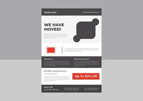 Mover and Transport Logistics Flyer, Transport Business poster Tempate, Moving House Flyer Templates, Moving House Service Flyer Template, We are Moving Flyer vector