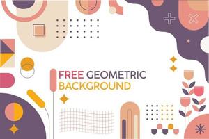 flat design with geometric concept background free vector