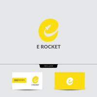 Letter e and rocket logo design concept vector