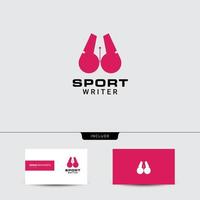 concepto de diseño de logotipo de deporte y pluma vector