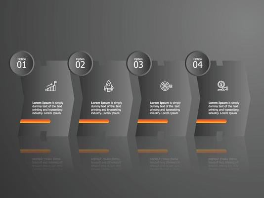 abstract horizontal timeline infographics element
