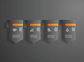 abstract horizontal timeline infographics element vector