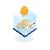 Donation Box Isometric cartoon illustration vector