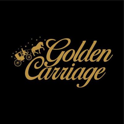 Horse carriage golden silhouette