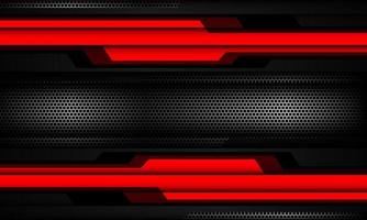 resumen rojo plata cyber gris metálico geométrico oro luz sobre negro hexágono malla diseño moderno tecnología futurista fondo vector