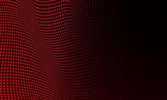 Abstract red circle dots wave pattern on black design modern technology background vector