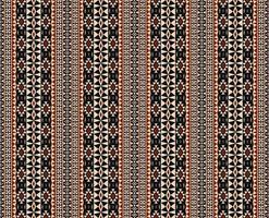 Ethnic aztec geometric shape embroidery red-black color stripes seamless pattern background. Use for fabric, textile, interior decoration elements, upholstery, wrapping. vector