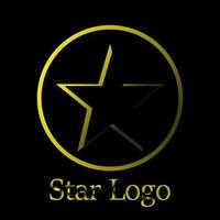 Gold Star Logo Vector in elegant style with Black Background