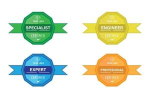 Set of company training badge certificates based on criteria. vector