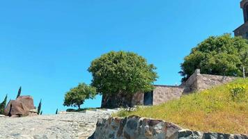 Panoramic panning view of Shavnabada monastery building in summer video