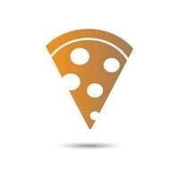 vector de icono de rebanada de pizza. icono de objeto de comida estilo de dibujos animados plana