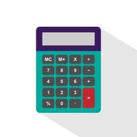 icono de vector de calculadora. ilustración de calculadora plana con fondo blanco y sombra larga