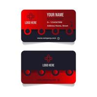 Red vector modern abstract clean and simple business card template. Horizontal name card. Stylish stationery design and visiting card. Creative and professional business card design.