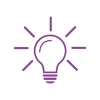 Effective thinking concept light bulb solution icon with innovation idea. Isolated solution symbol. Creative idea symbol