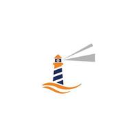 lighthouse logo on the sea vector