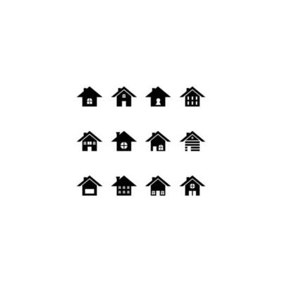 house shape set icon design