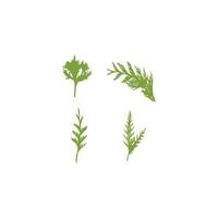 green ornamental plant fern leaf nature logo vector