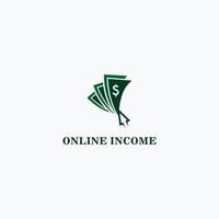 logotipo abstracto de ingresos en línea vector