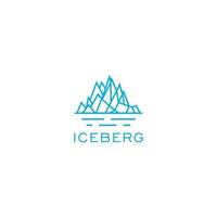 logotipo abstracto de iceberg azul vector
