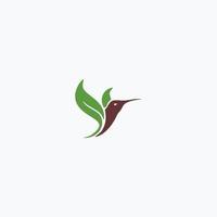 bird abstract logo with leaf wings vector