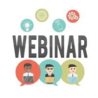 business webinar design character and on white background vector