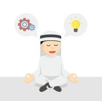 businessman arabian relaxation planning and idea design character on white background vector