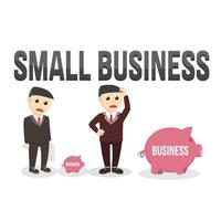 small business concept with business characters and letter on white background vector