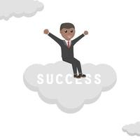 businessman african sitting in success cloud design character on white background vector