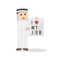 businessman arabian love his job design character on white background vector