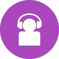 Listening to Music Circle Background Icon vector