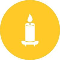Candle on Shelf Circle Background Icon vector