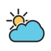 Partly Cloudy I Circle Background Icon vector