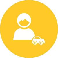 Playing with Car Circle Background Icon vector