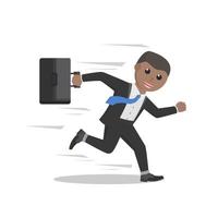 businessman africa running to office design character on white background vector