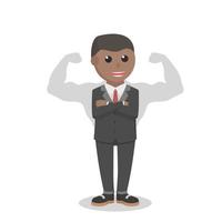 businessman african strongest on shadow design character on white background vector
