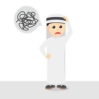 businessman arabian confused mind design character on white background vector