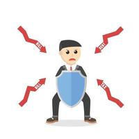 businessman defense from bill design character on white background vector