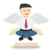 businessman angel relaxation design character on white background vector