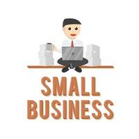 small business concept with business characters and letter on white background vector